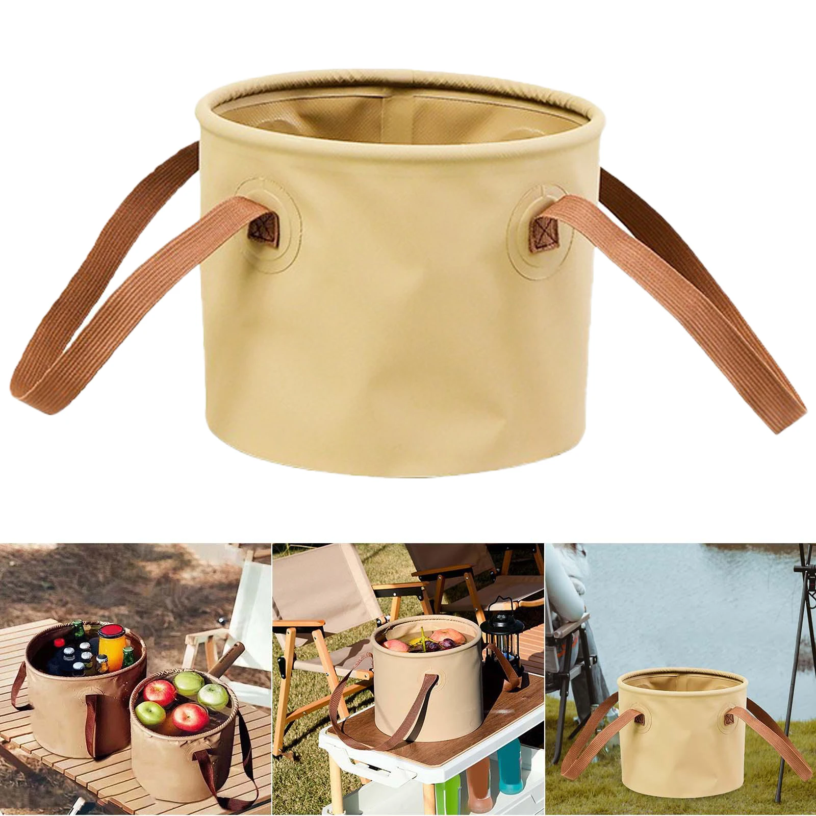 Multipurpose Outdoor Foldable Bucket  Fishing Stuff Supplies Accessories Sports Entertainment for Travel Camping, Wash Basin 10L