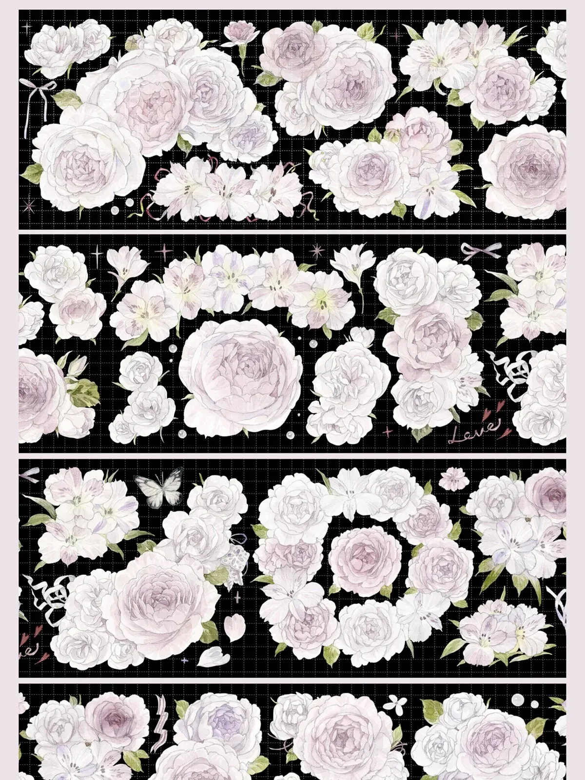 Imagem -03 - Fita Pet Floral Washi Shell Lustre Cores Pastel Rosa Lua