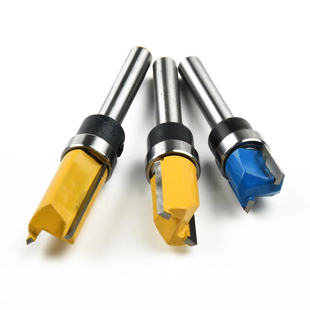 Alloy Blade Router Bit Carbon Steel Handle Template Tool Trim Wood Woodwork 1/4\