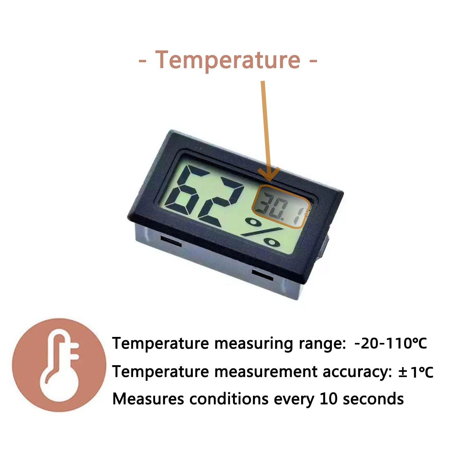 Mini Digital Hygrometer Gauge Thermometer, Temperature Humidity Meter for Humidors Greenhouse Jars Grow Tent Box Garden