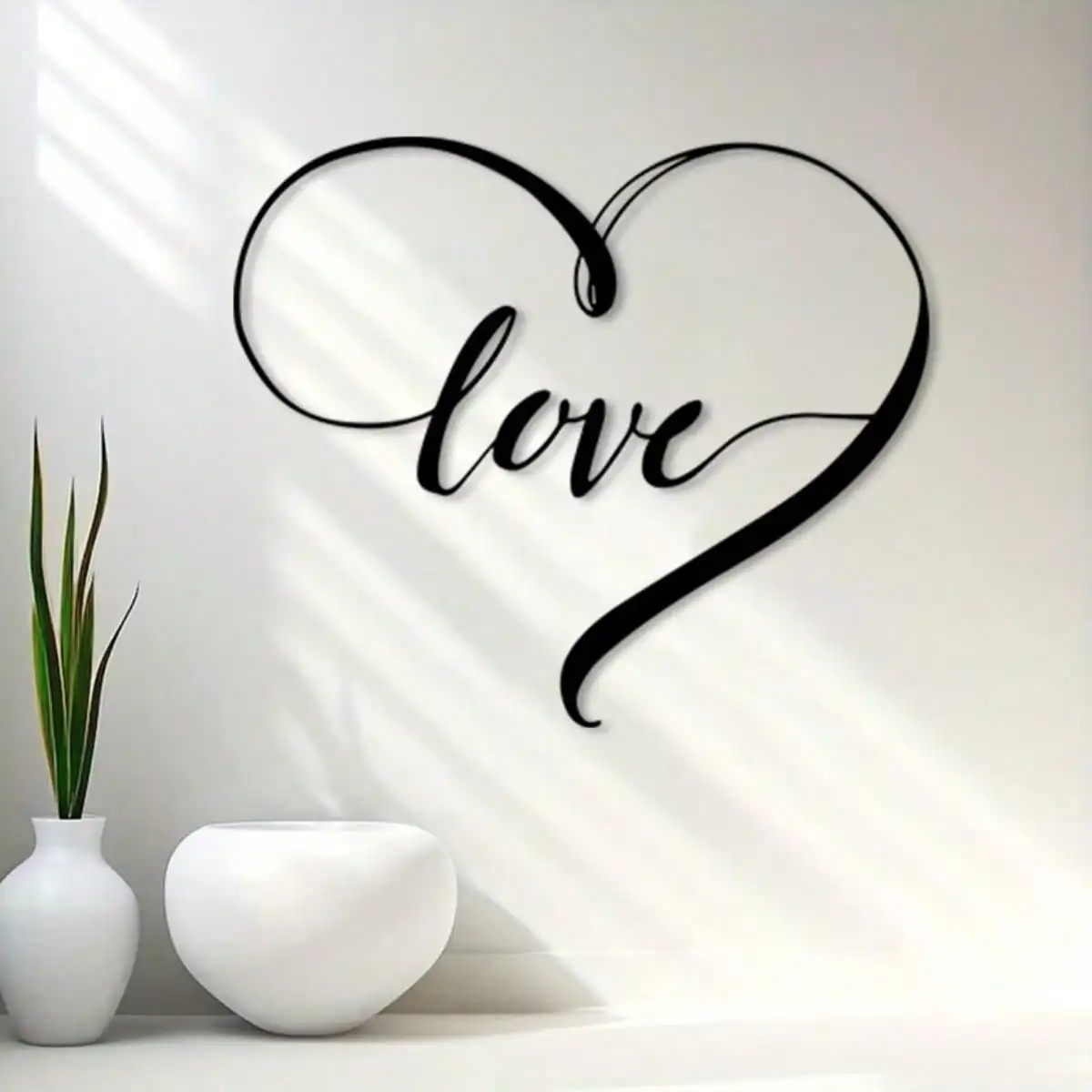 CIFBUY Iron Art Wall Decor Metal Infinity Heart Elegant Hanging Sculpture For Home Living Room Wall Art Gift