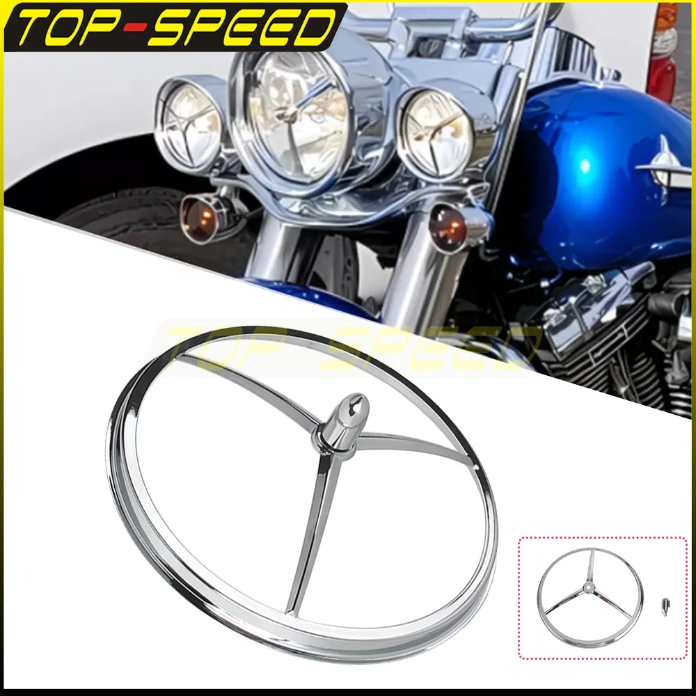 

Motorcycle Tri Bar Bullet Headlamp Trim 7" Bullet Style Headlight Trim Cover For Harley Road King Glide FLHRC FLHP FLHRS FLHRI