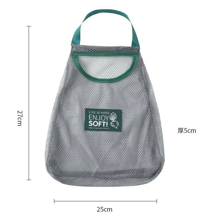 Portable Reusable Grocery Bags Washable Mesh Bag Fruit Vegetable Shopping Mesh String Hanging Bags Kitchen Organizer Handbag