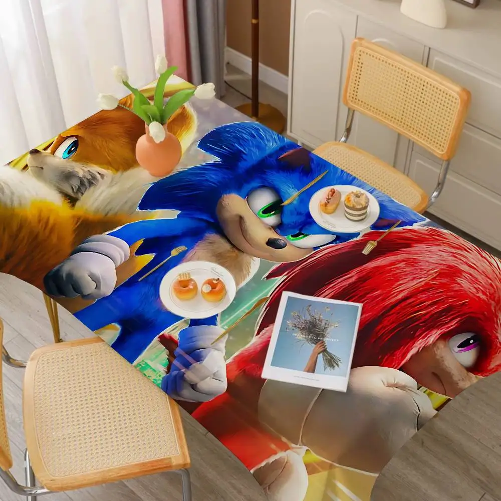 Game S-Sonic The H-HedgehogS Polyester Waterproof Tablecloth Bedside Dustproof Decorative Cloth Living Room Coffee Tablecloth