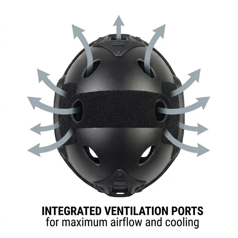 FAST PJ Helmet ABS Lightweight Outdoor Airsoft Helmet with Side Rails Front Mount Adjustable Suspension System