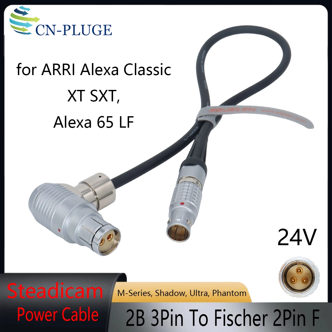 Steadicam M-Series, Shadow, Ultra, Phantom 2B 3Pin Power Supply Cable for ARRI ALEXA Mini/RED V-Raptor/SONY Venice Cameras