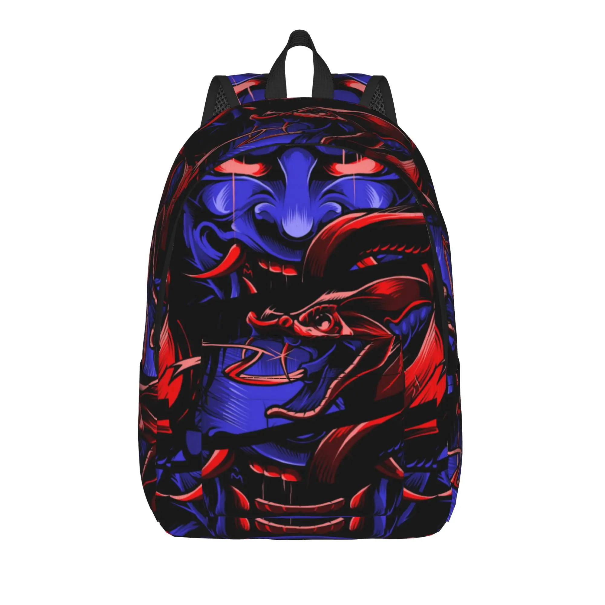 Dark Purple Demon Face Horror Art Backpack  Unisex Polyester University Backpacks Breathable Elegant School Bags Rucksack