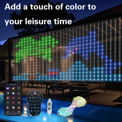 스마트 DIY 커튼 조명 침실 창 장식, LED RGB 스트링 조명, 축제 크리스마스 할로윈 장식, 야외 조명