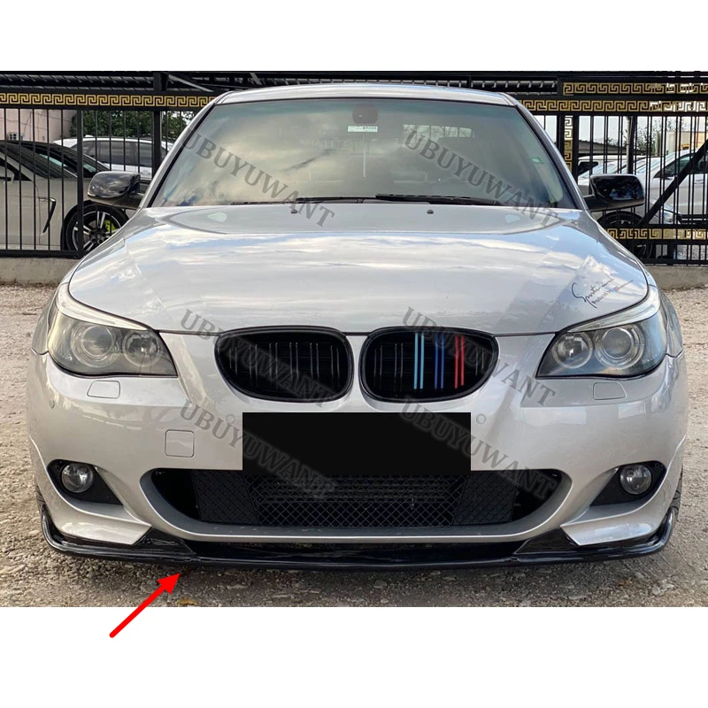 For E60 E61 5 Series 525i 530i 540i 550i M Sport Front Bumper Lip Spoiler Splitters Body Kit Aprons Cover Guard Trim 2005-2010