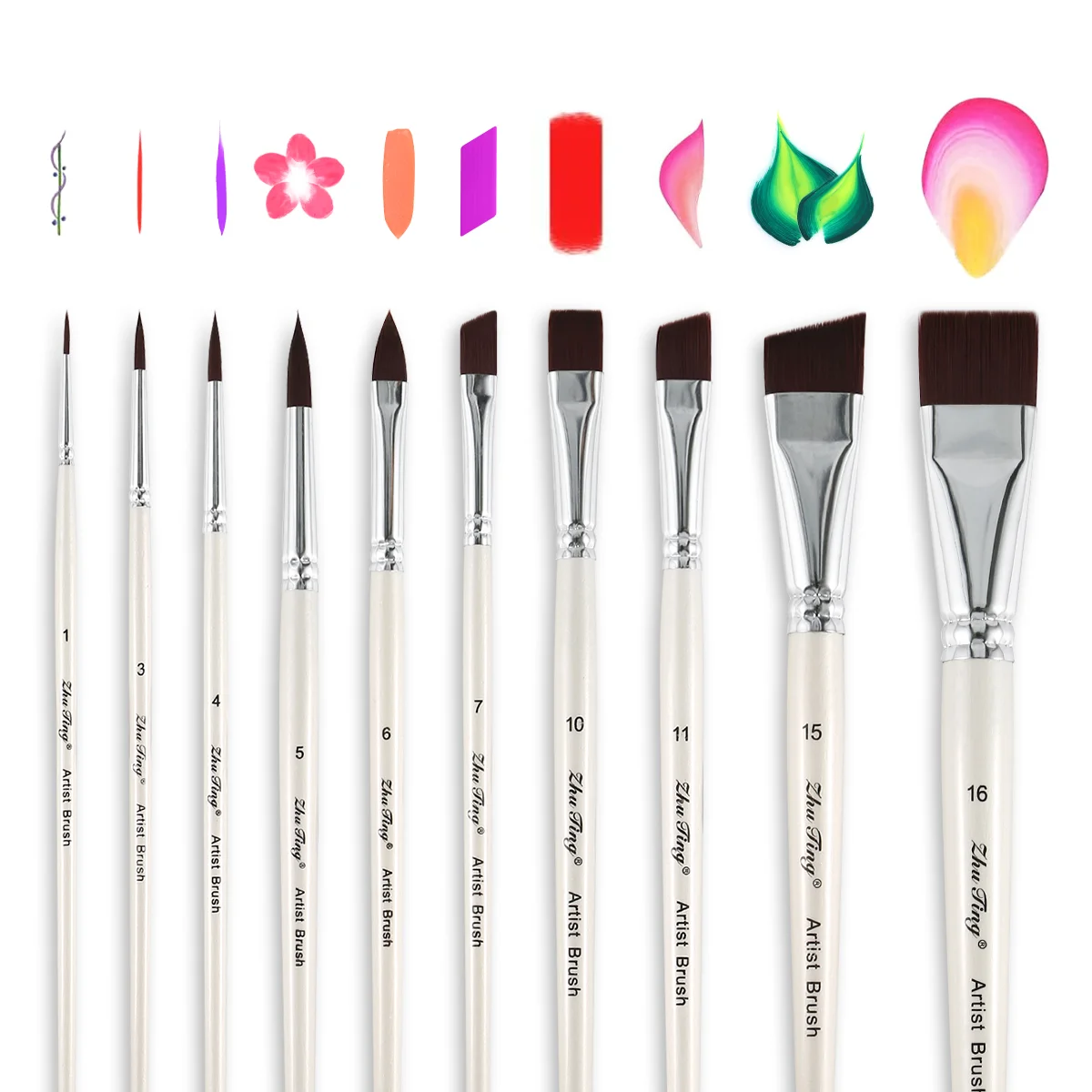 Pincel de pintura facial branco, pincel de qualidade profissional, conjunto de pincéis para pintura facial, aquarela, pintura a óleo acrílica