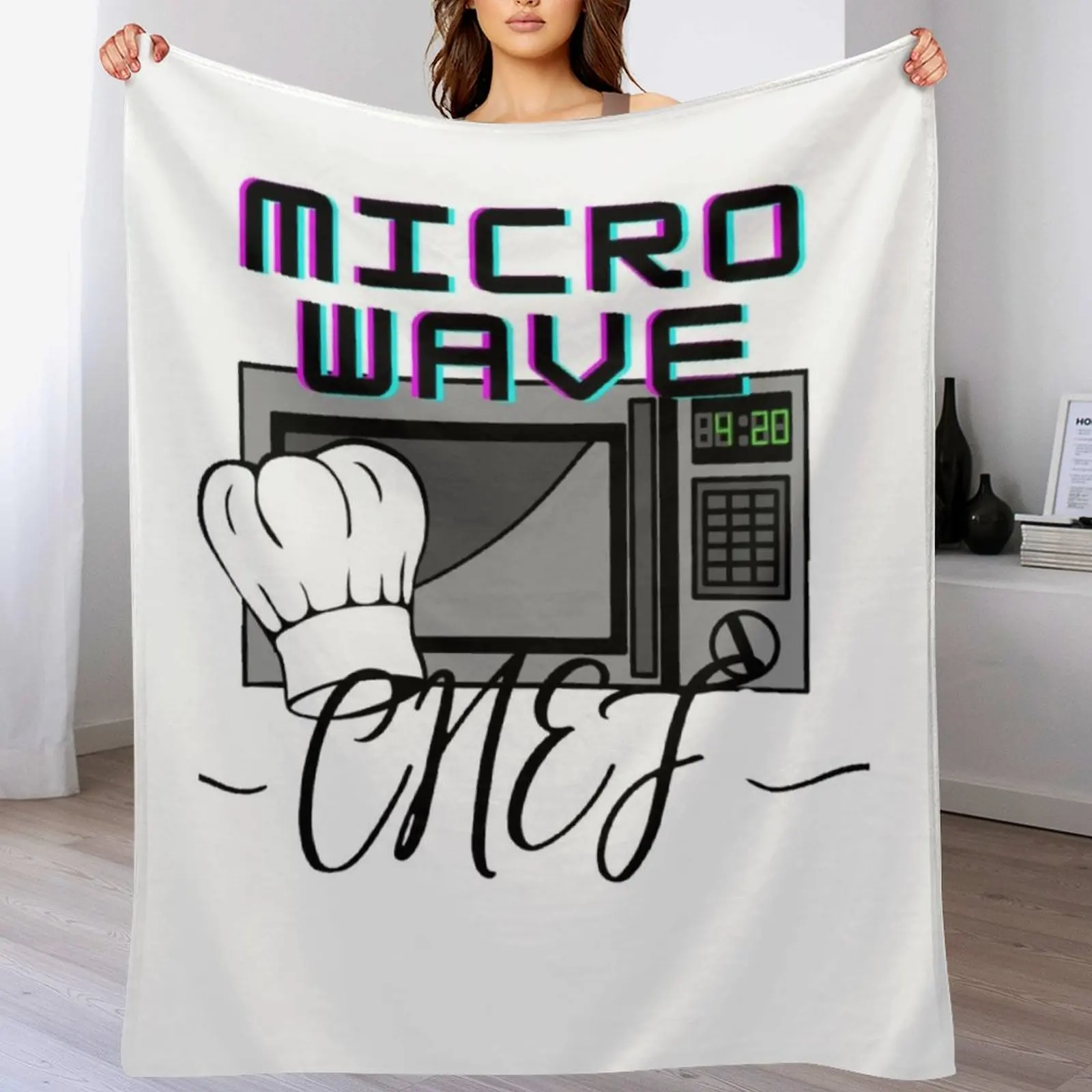 

Microwave Chef Throw Blanket Vintage Warm Custom Blankets