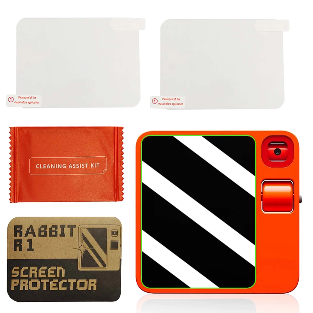 2 Pack Tempered Glass Film 2.88 Inch Full Coverage Glass Screen Protector Film Anti-Fingerprint for Rabbit R1 AI Device 2024