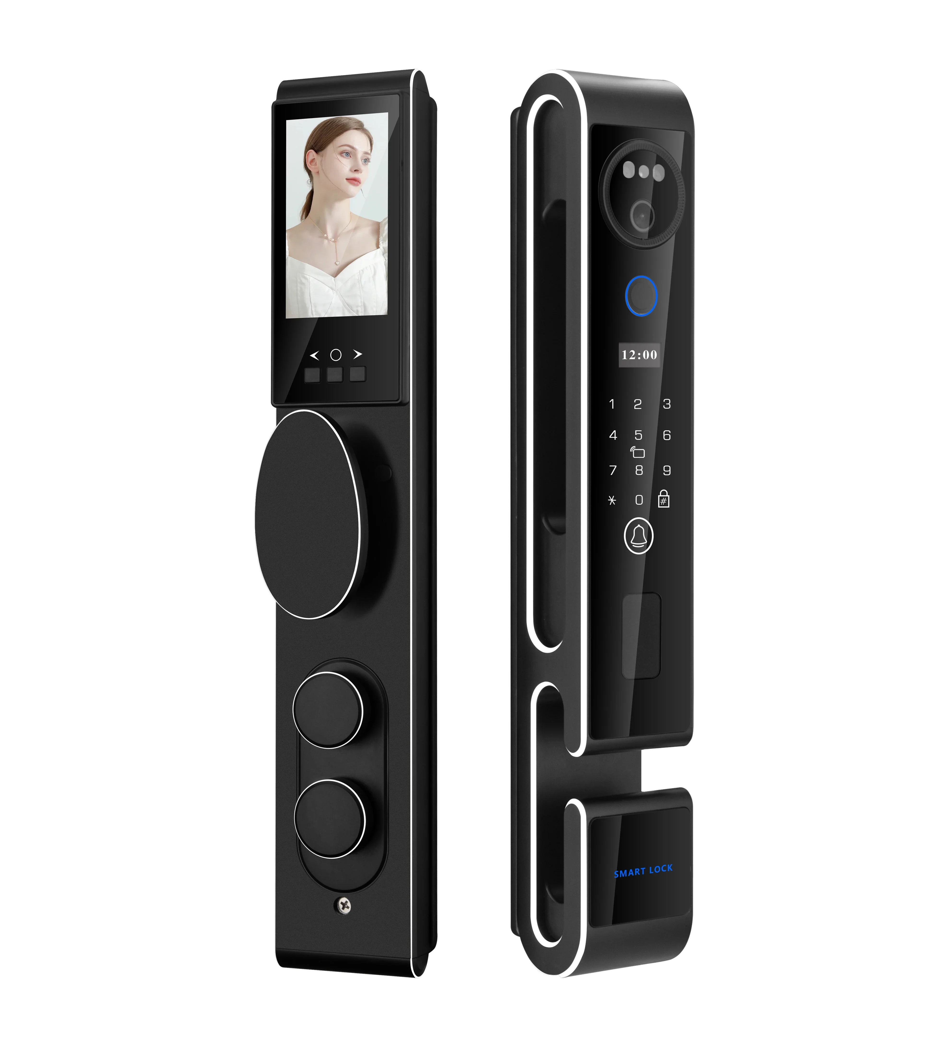 High Quality 3D Face Fully Automatic Door      App Video Intercom Smart Fingerprint Code Card Door