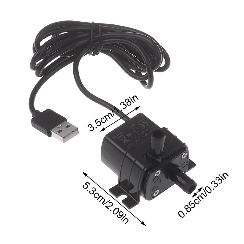 Pompa acqua USB DC senza spazzole ultra silenziosa 5V 1W 130L/H Ascensore 100CM Fontana sommergibile Acquario Micro pompa acqua di circolazione