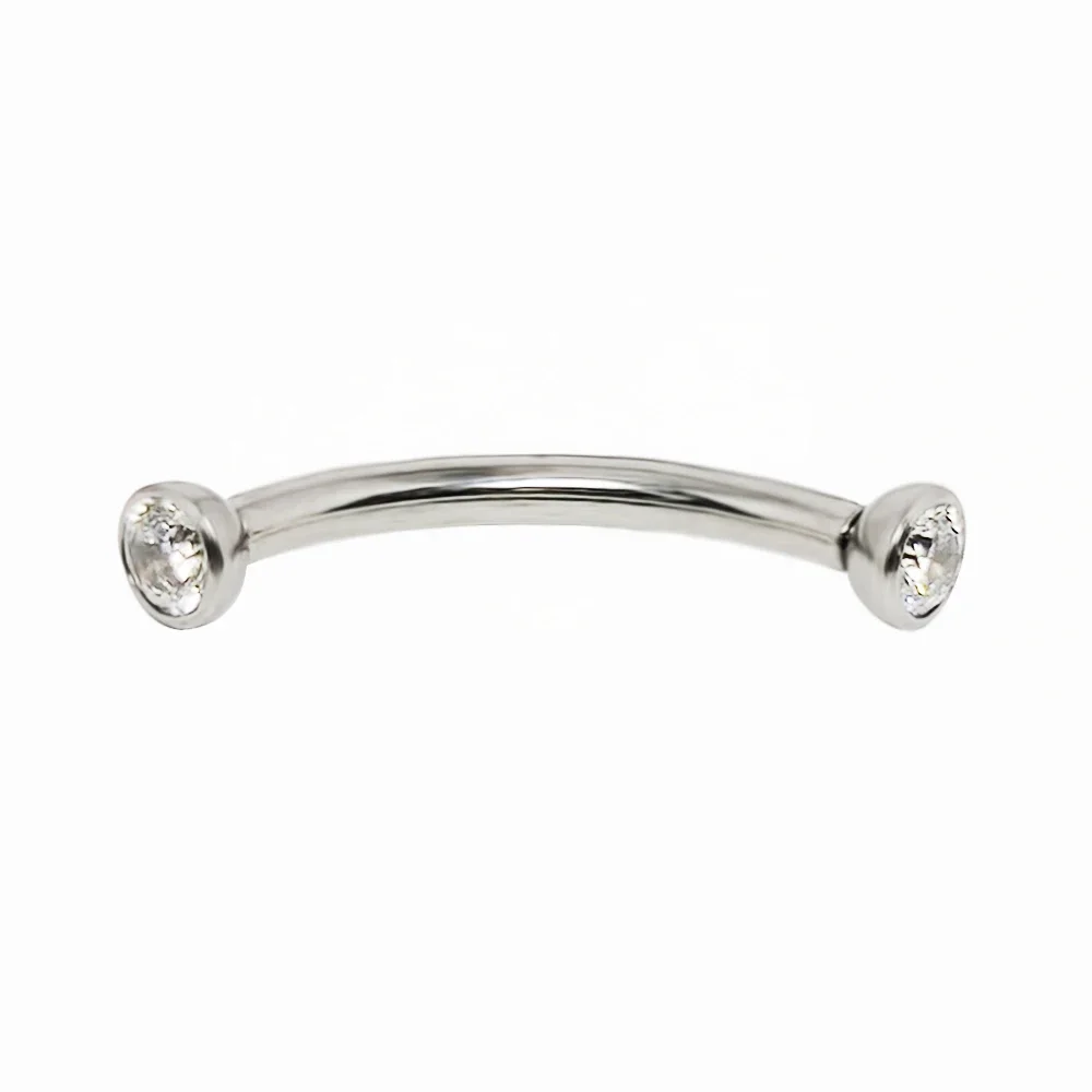 F136 Titanium Piercings Eyebrow zircon Cartilage Earring Piercing Internal thread Eyebrow Curved Barbell Labret Lip Body Jewelry view 5