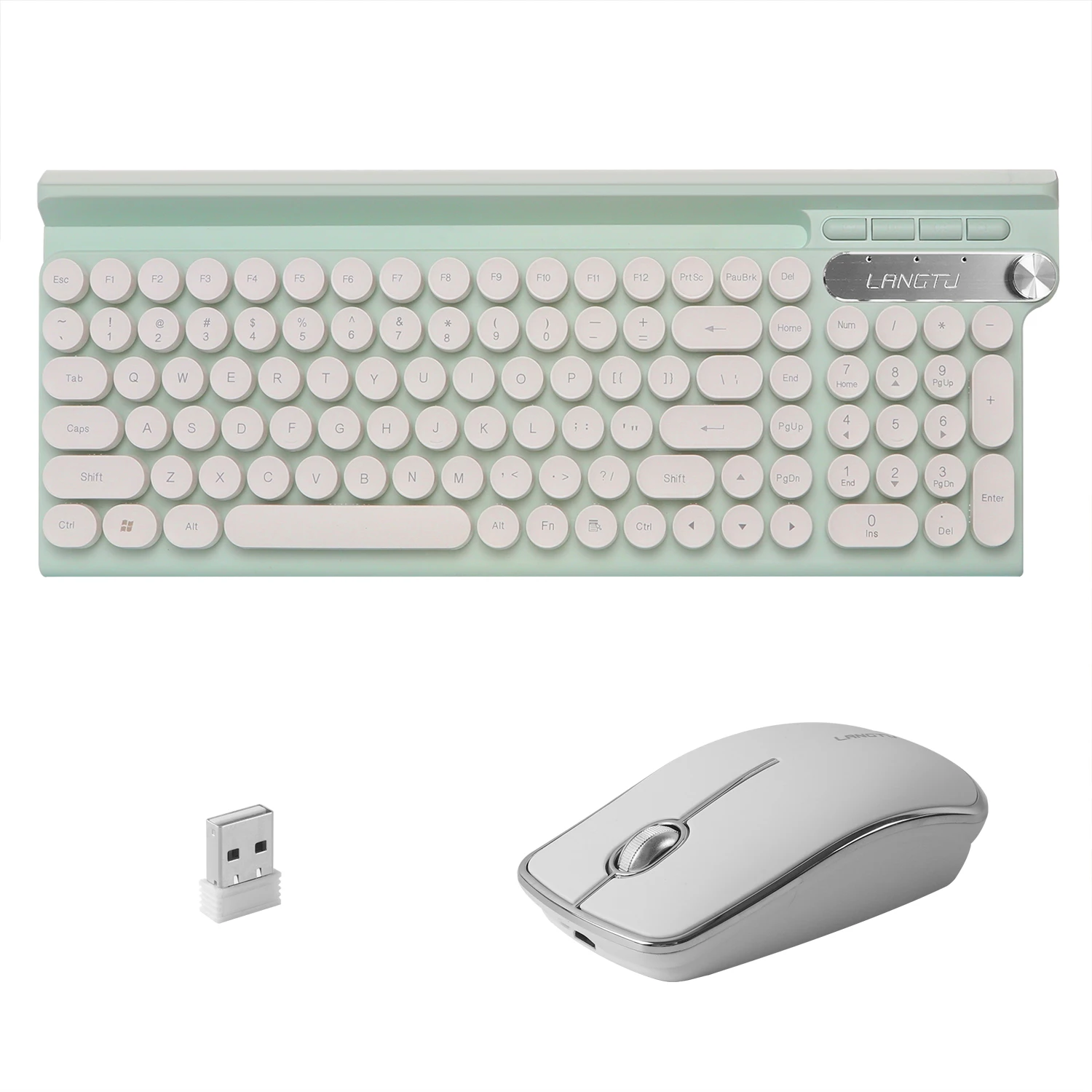 Imagem -06 - Moda Recarregável sem Fio Teclado e Mouse Combo Silencioso Teclado e Mouse Conjunto para Computador Portátil Desktop pc Tablet Teclado do Escritório