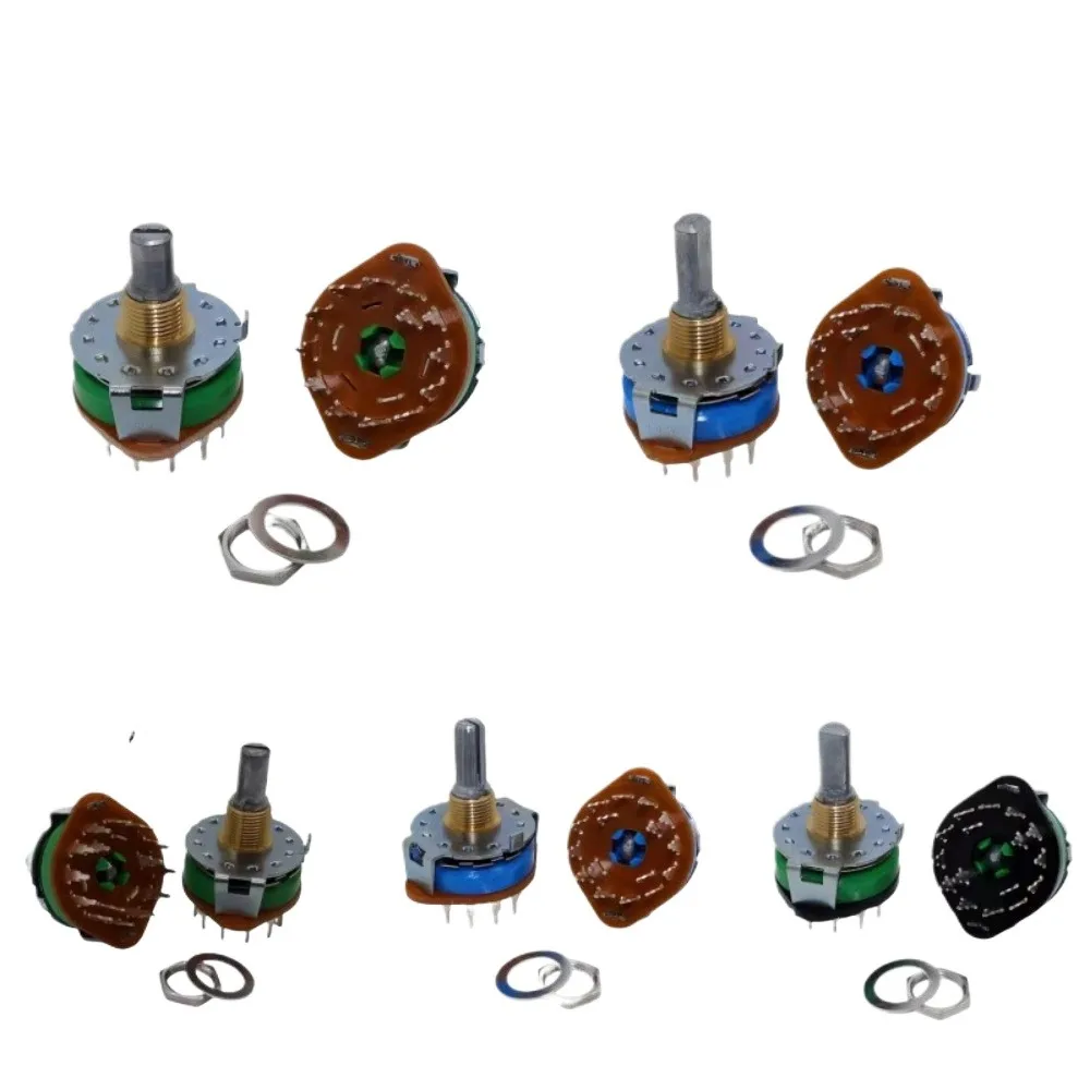 

Band Rotary Switch SRRM433700 4 Pole 3 Position SRRM342800 3 Pole 4 Position Amplifier Signal Switch 20mm Plum Round Shaft