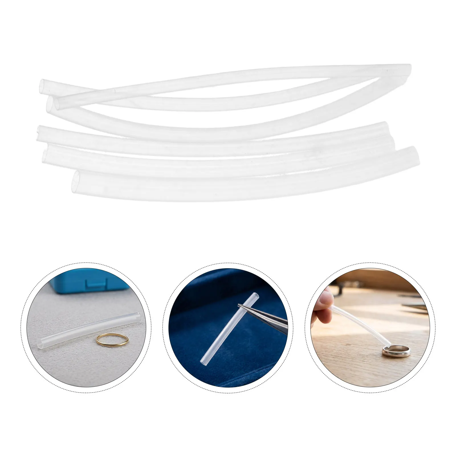 30Pcs Heat Shrink Tubing Clear Transparent Waterproof Shrink Wrap Tube 4 Inch 2-5Mm Diameter 2:1 Ratio for Jewelry Rings