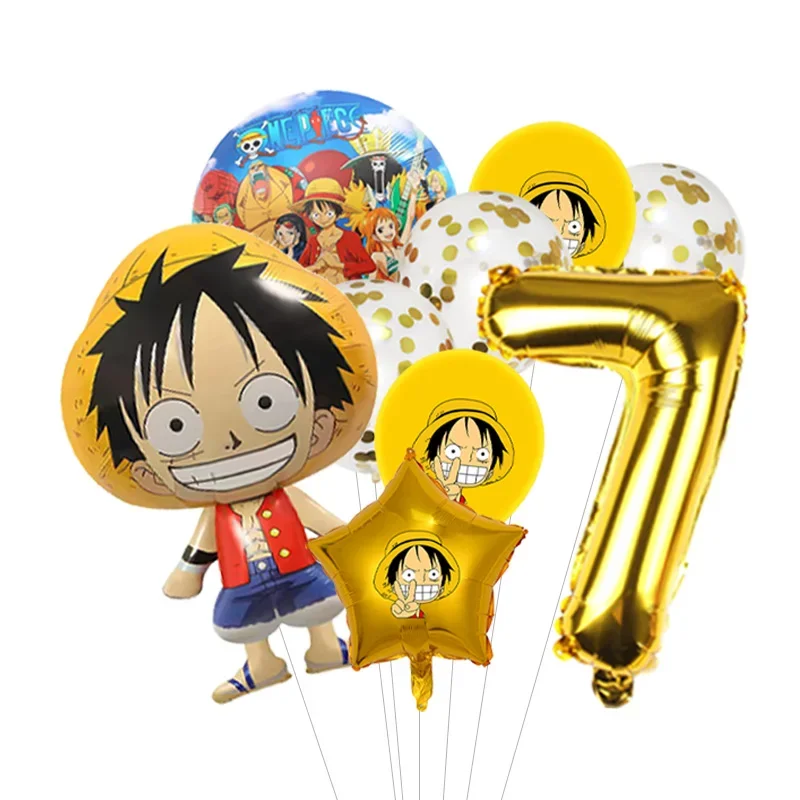 Anpassbarer One Piece Ballon-Bouquet Luffy Folienballon mit optionaler Altersauswahl für Jungen Anime-Geburtstag – Detail 17