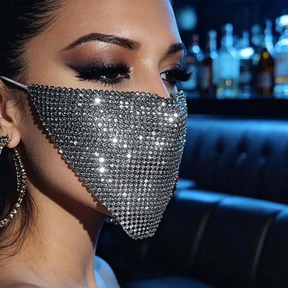 Glinsterende strass gezichtsmasker glitter kristallen masker, bling halfmaskers voor Halloween kostuumfeest nachtclub rave