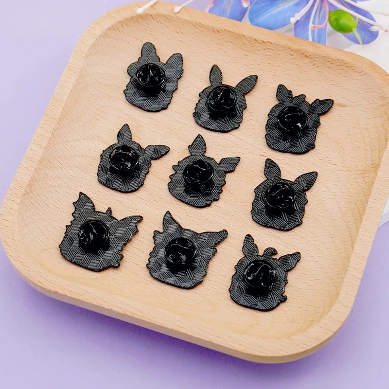AA 9Pcs Anime Cute Elf Eevee Enamel Pins Cartoon Fox Cake Monster Brooch Fashion Woman Men Lapel Badge Jewelry Gifts For Friends view 5