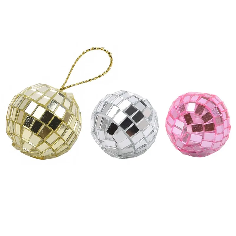 6Pcs 3cm Mirror Ball Disco Ball Stage Light Reflective Rotating Bright Color Glass Ball Wedding Party Christmas Home KTV Decor