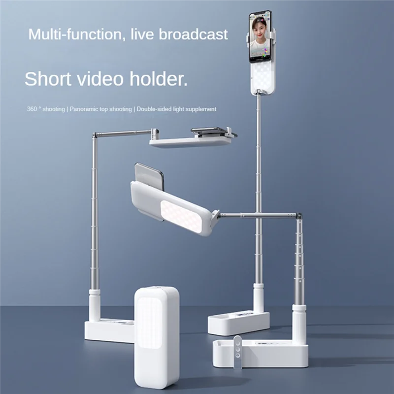 SCLS V6 Live Bracket Beauty Fill Light Net Red Live Short Video Recording Multifunctional Phone Stand Durable Easy To Use White