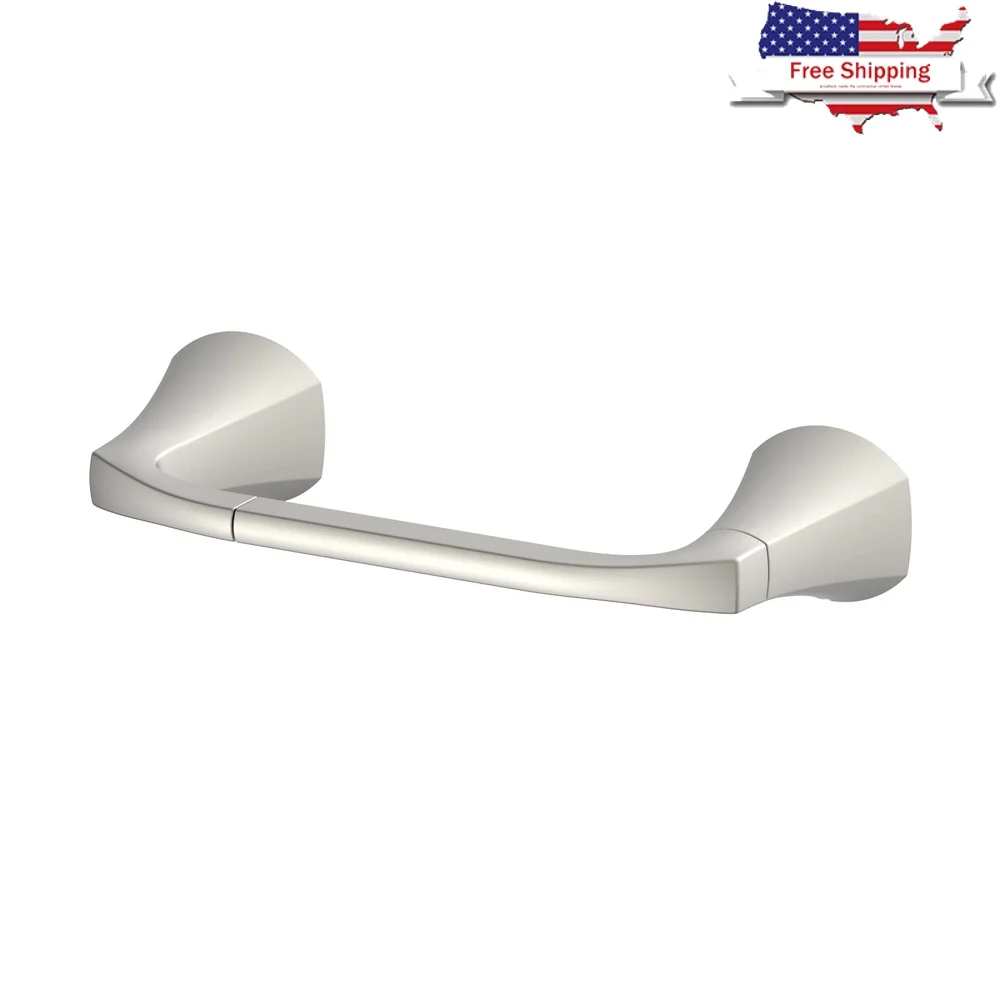 

Простой настенный держатель для туалетной бумаги, атласная никелевая отделка, современный аксессуар для ванной комнаты, два основания в комплекте, дизайн чистых линий