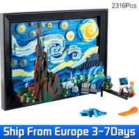 2316pcs Night Art Painting Building Blocks DIY Decorative Building Blocks Creative Kids Adult Toy Birthday Gift Compatible 21333