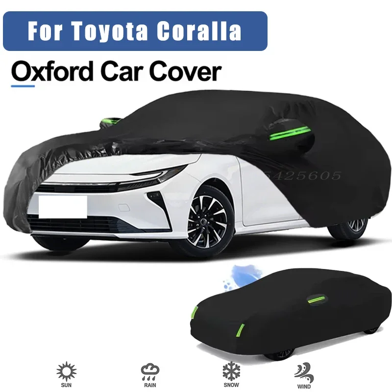 For Toyota Coralla Oxford Cloth Full Car Cover Outdoor Waterproof Dustproof Anti UV Sun Snow Protection Exterior Accessories
