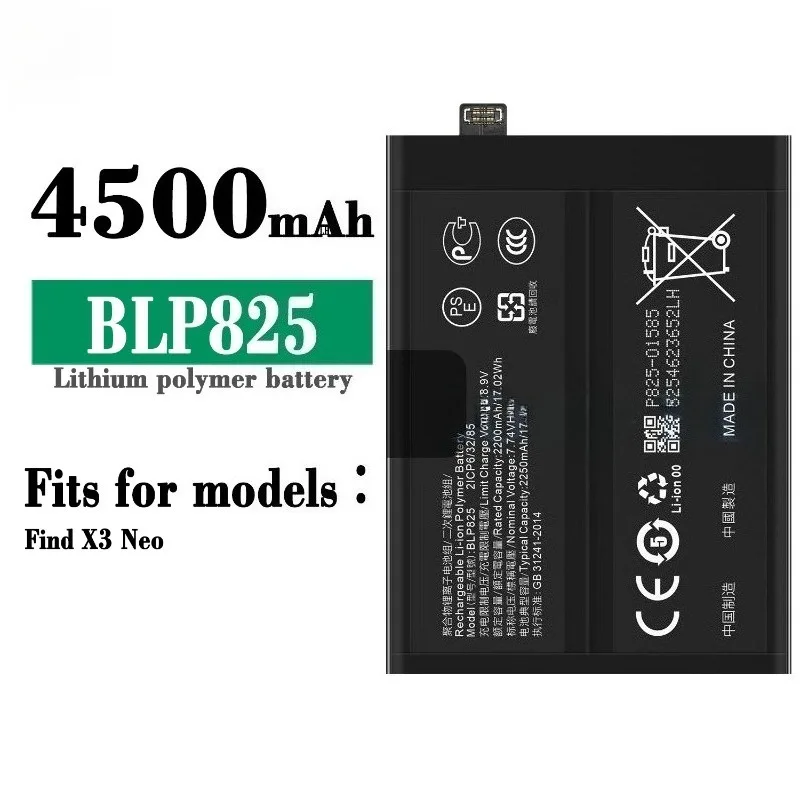 Upgraded BLP825 4500mAh Battery for OPPO FIND X3 NEO Replacement Batteries for Reno 6Pro 5G/Reno 5pro+ Battery with Tools image 2