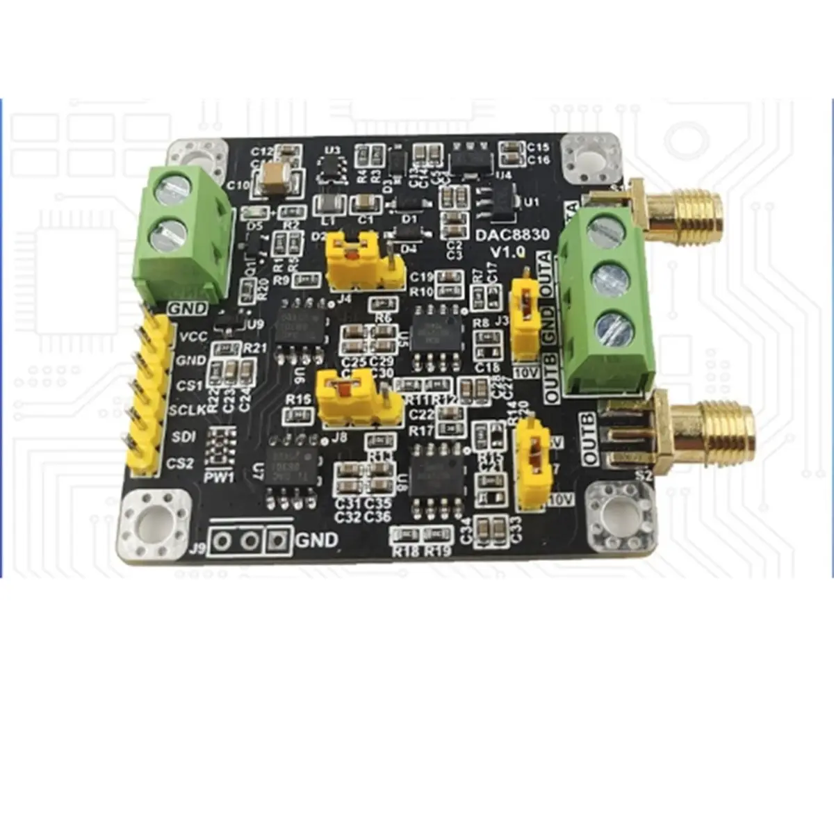 

(A15I) Модуль DAC8830, двухканальный 16-битный цифро-аналоговый преобразователь для модуля DAC, 0-5В, 0-10В, ±10В