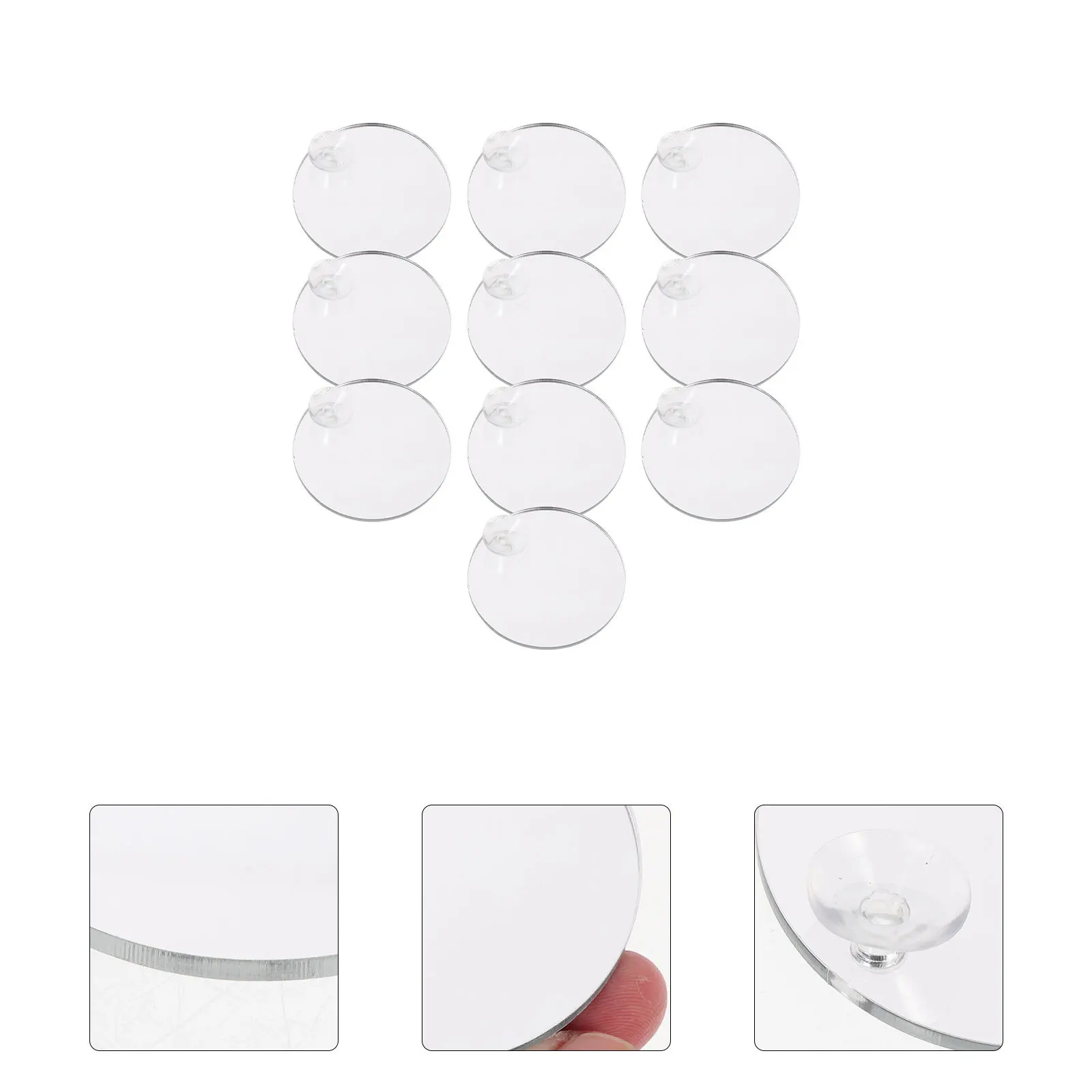 

10Pcs Betta Fish Tank Mirrors Single Side Sucker Mirror Aquarium Decoration Betta Tank Supplies and Training Use