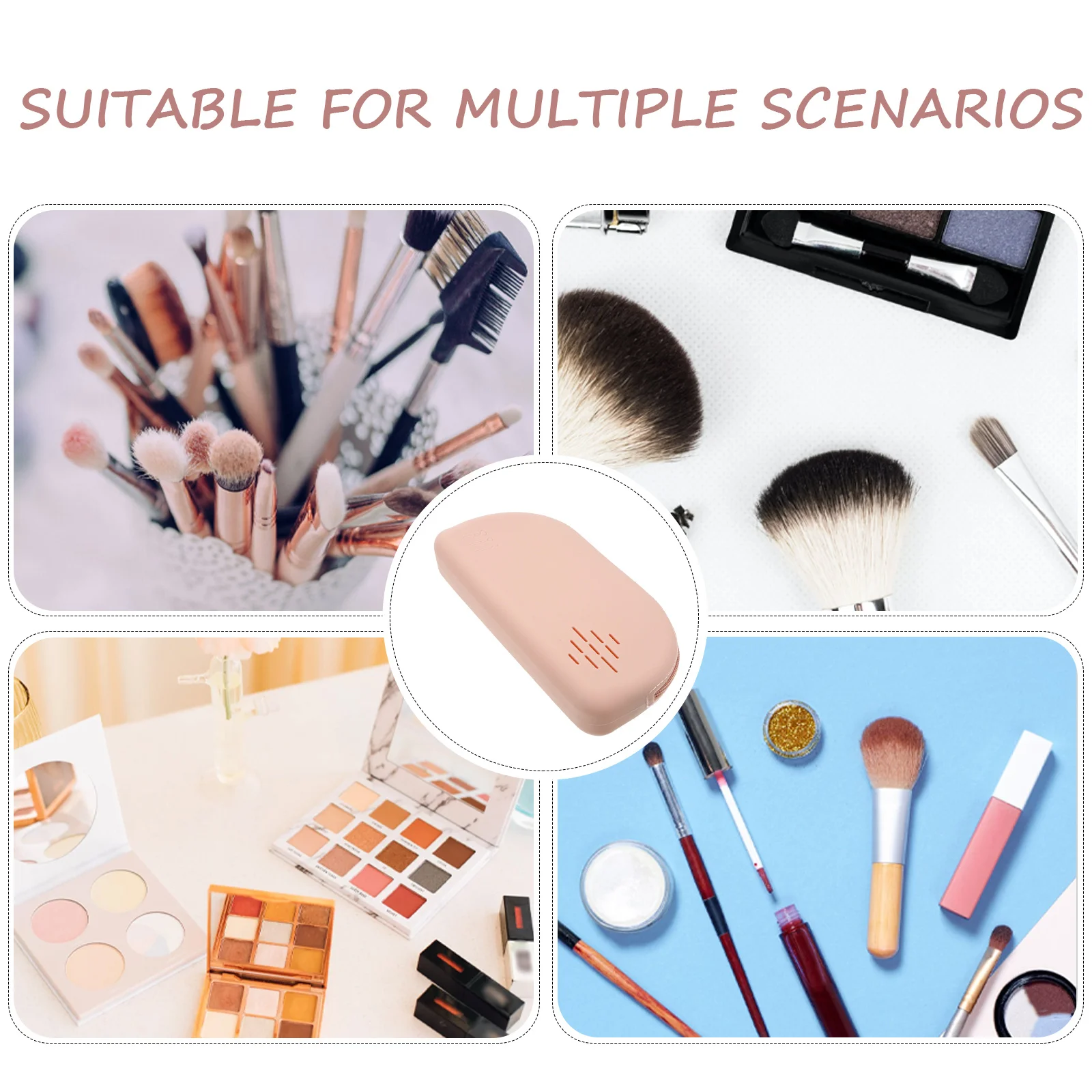 حامل فرشاة مكياج من السيليكون، منظم للسفر، خفيف الوزن، سعة كبيرة، حقيبة تخزين لفرش المكياج #3