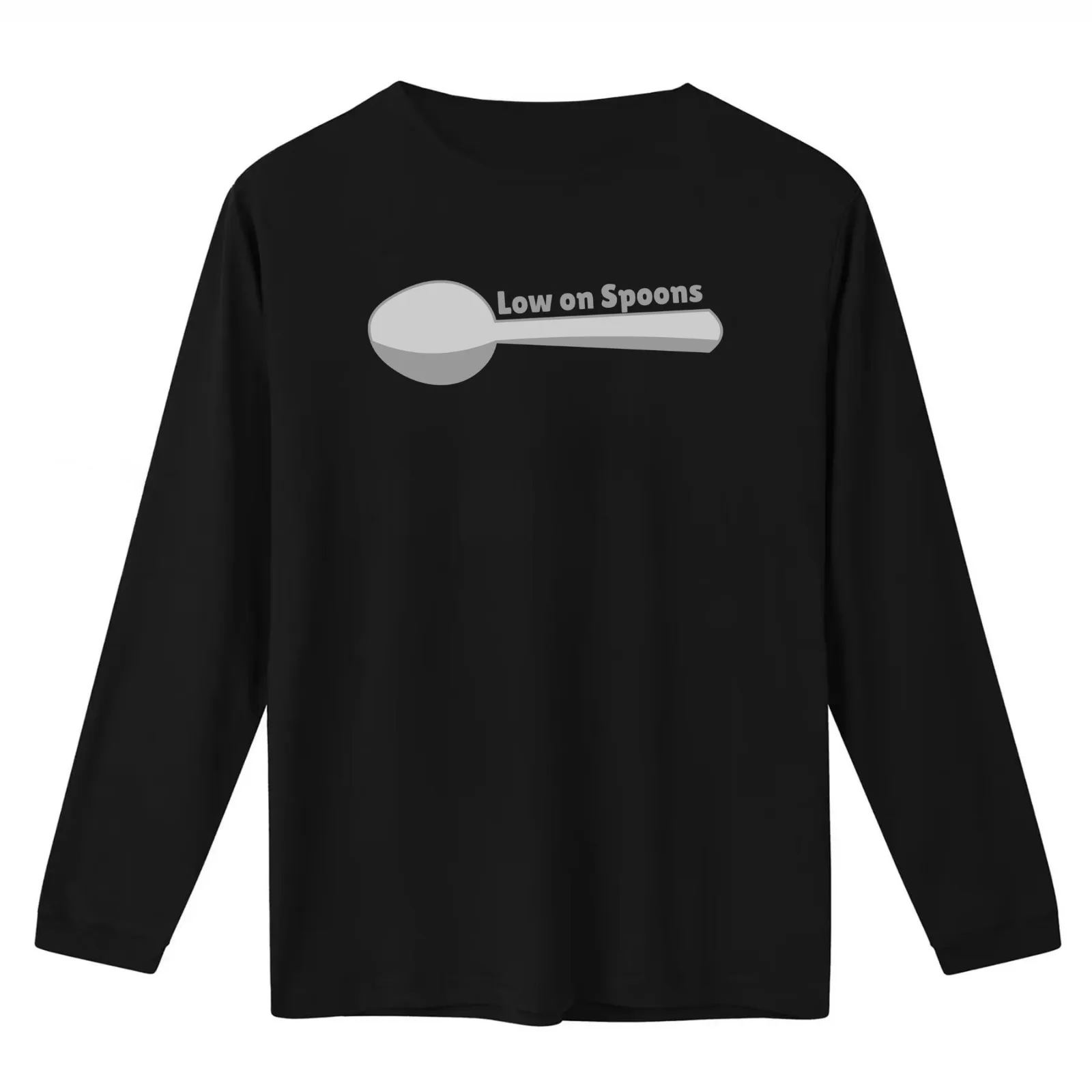 Low on Spoons T-Shirt Summer Casual Cotton Tee Oversized Streetwear Tops Vintage Graphic Print Loose Fit Short Sleeve