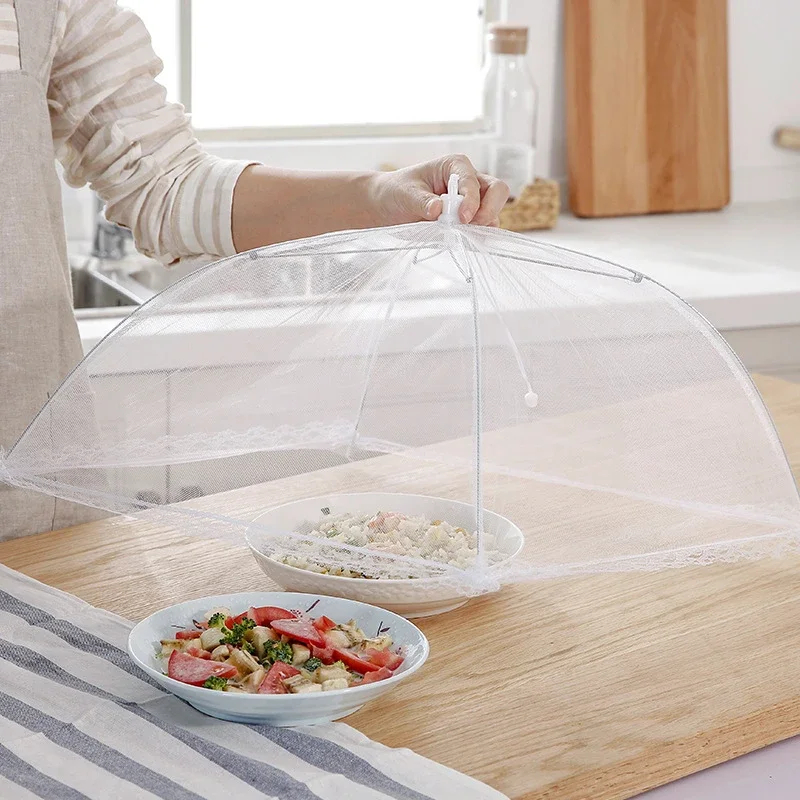 New Food Cover Mesh Folding Washable Flies Tables Cover Insect Proof Protective Dish Covers Home Kitchen Storage Accessaries2025