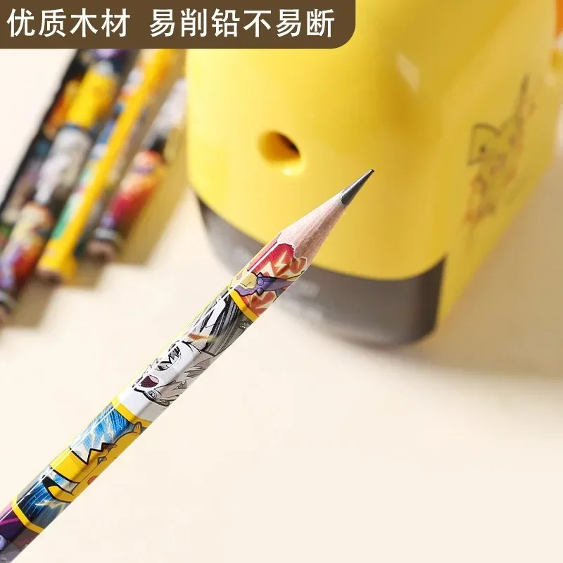 12pcs Pokemon Pikachu Pencil Cute Cartoon Anime Pencil with Eraser Children Learning Stationery Office Supplies Holiday Gifts