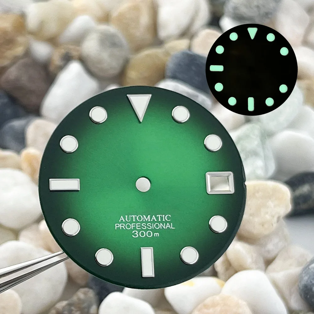 28.5mm NH dial 35a/36a dial custom logo green  luminous dial suitable for 3.0/3.8 NH movement 35a/36a