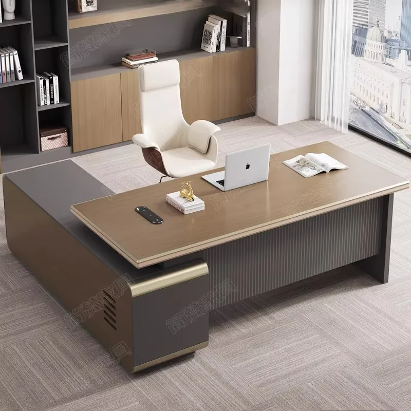 Designer Wooden Executive Desk Leg Support Brown Drawers Luxury Executive Desk Modern Cheap Mesa De Escritorio Office Furniture