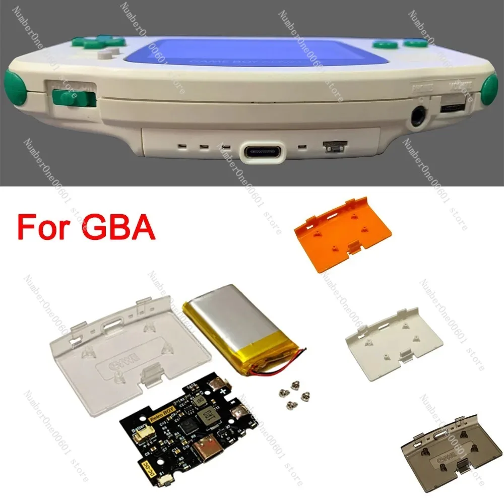 Rechargeable Lithium Battery Module with Type-C Charging Port Battery Cover  For Game Boy Advance For GBA Retro BOY