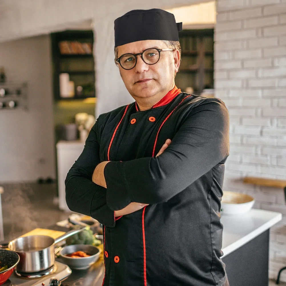 Gorros de Chef para hombre, gorros de cocina ajustables y transpirables, color negro, duraderos, gorros de trabajo para Catering, gorros de Chef, gorro protector transpirable, 2 uds.