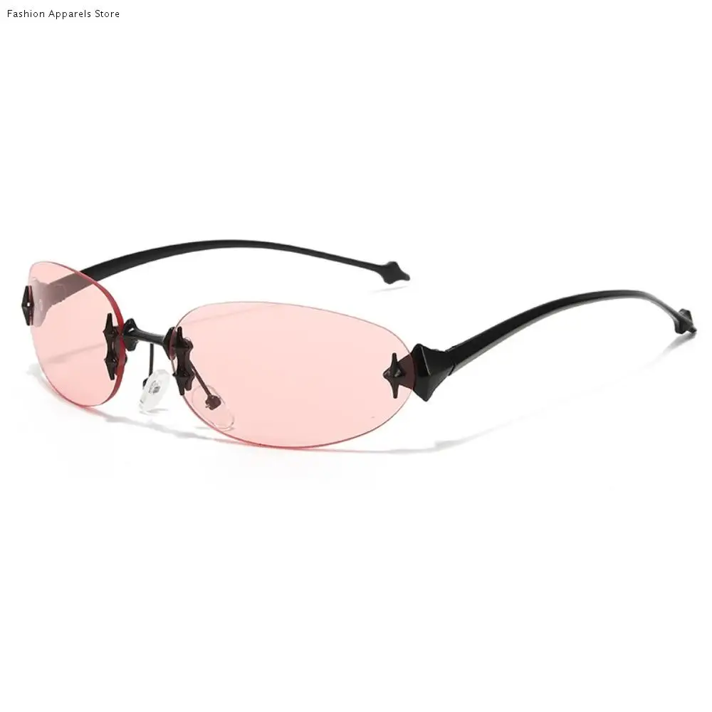 

Personality Y2K Style Frameless Sunglasses Trend UV Protection Retro Eyeglasses Light Weight Vintage Punk Eyeglasses Female
