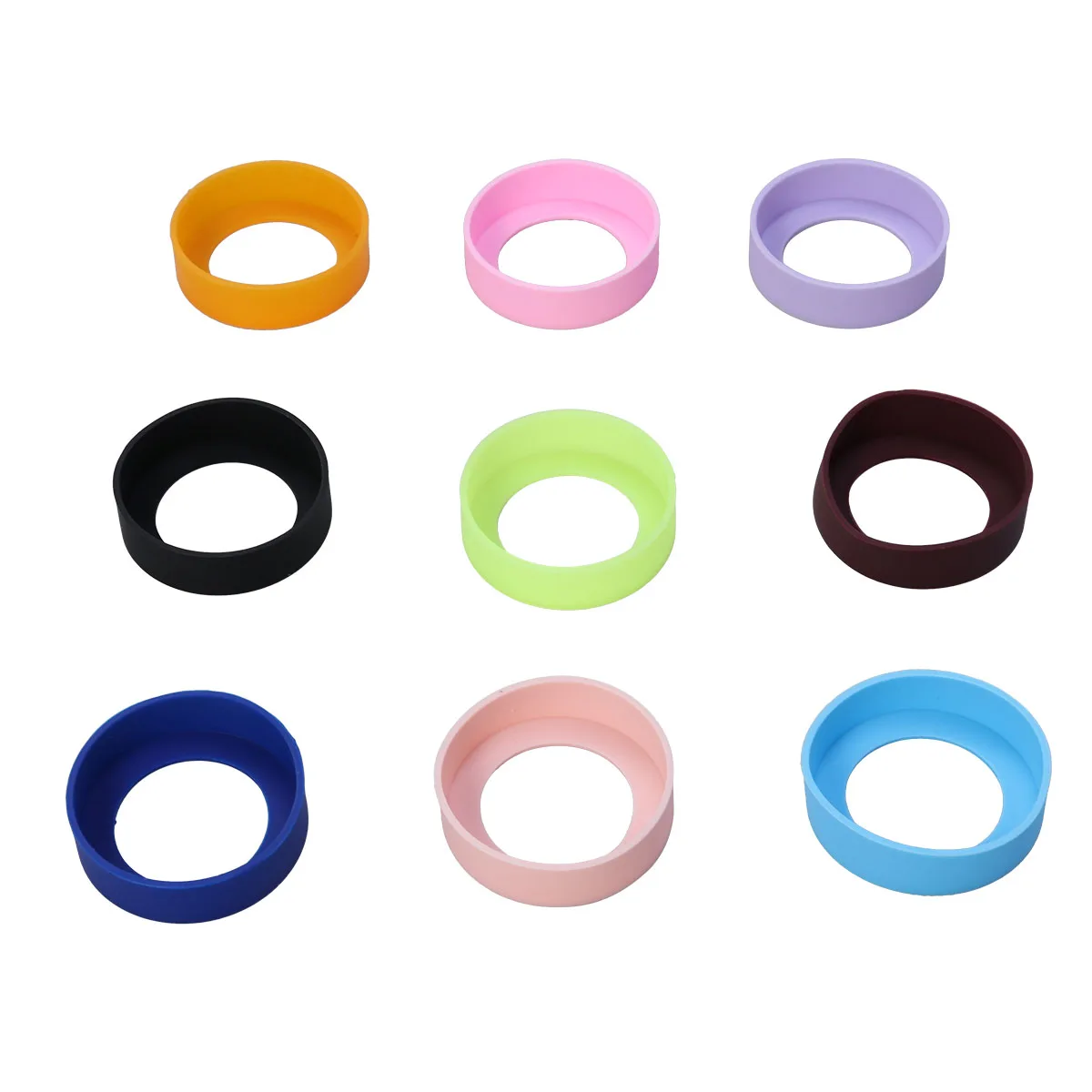 

5 PCS Silicone Heat-resistant Cup Mat Water Bottle Holder Insulation Mat Non- Mug Coaster 65mm (Random Color)