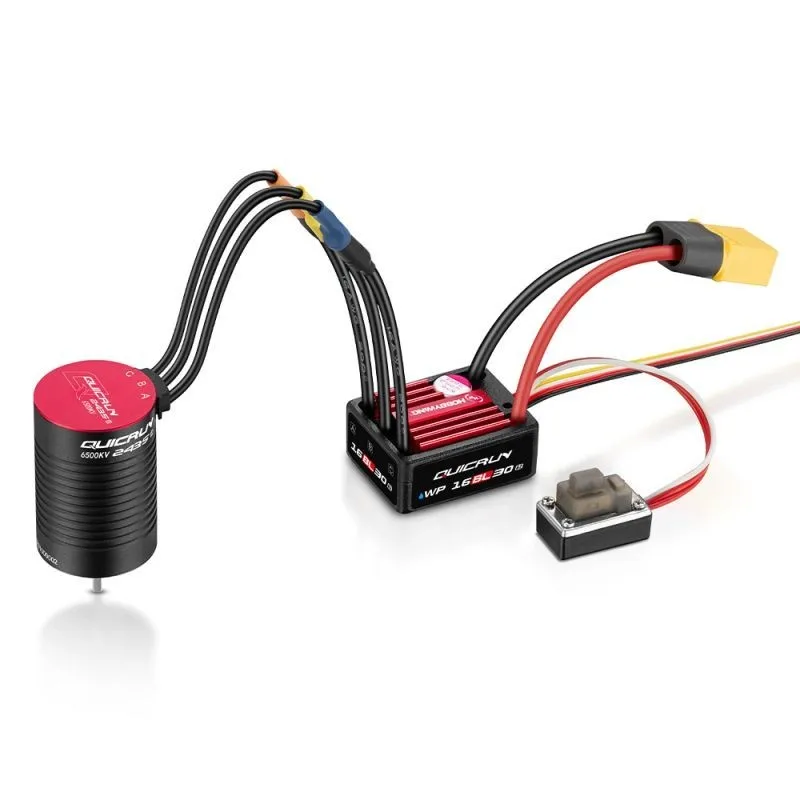 Hobbywing Quickrun 16BL30 G2 ESC & 2435SL 4500KV G3 Motor Combo HWI38030002 For 1/16 1/18 On-Road & Off-Road Vehicles