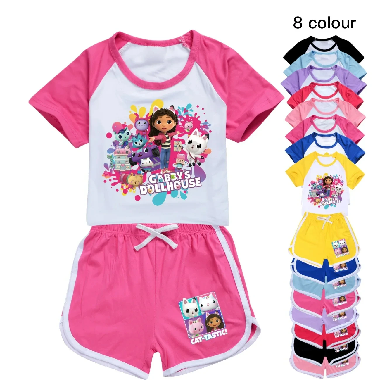 Boys Girl Clothes Gabbys Dollhouse Clothes Sets Kids Sport Clothing Gabby Cats Tops+Pants sets Children Clothes 2-15Y Pyjamas