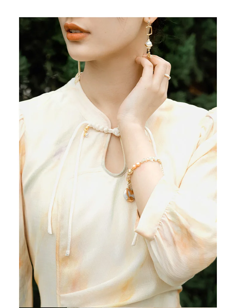 OLrain Autunno Dress Ladies 2025 Stile francese Elegante stampa Abiti lunghi Hollow Lace-Up Abito con spacco in vita Donna O24XL90335