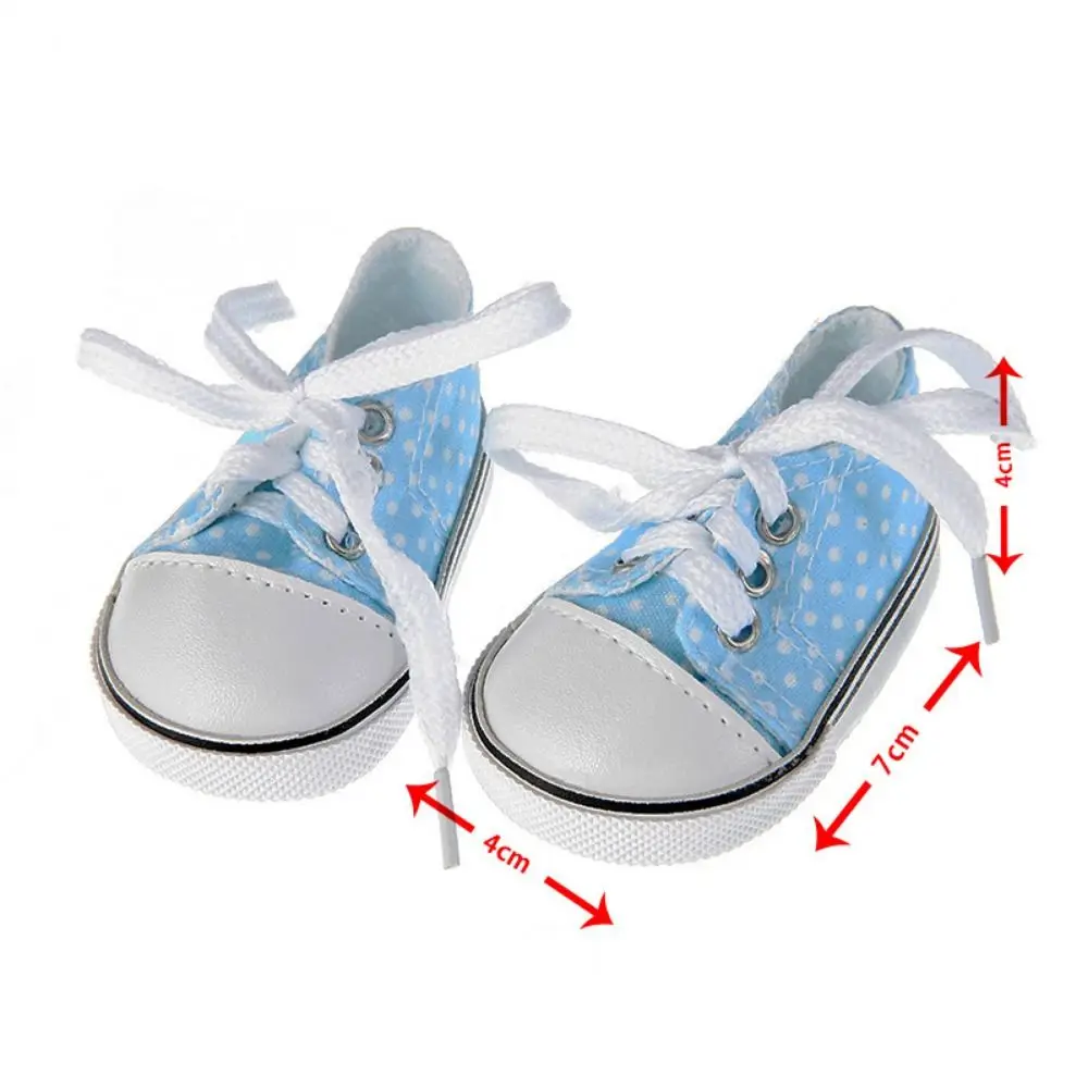 Sneakers Shoes Lace-up Doll Canvas Shoes 7CM Mini BJD Doll Shoes Colorful Kawaii Doll Sneakers 43 Cm Baby Dolls
