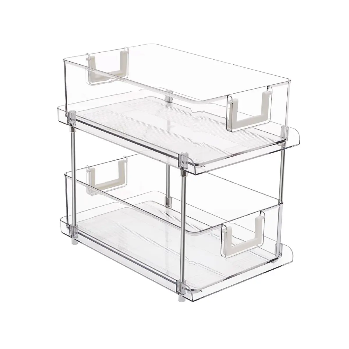 

2-Tier Clear Organizer with Dividers Under Sink Organizers Storage Bathroom Cabinet Organizer Stackable Pull Out