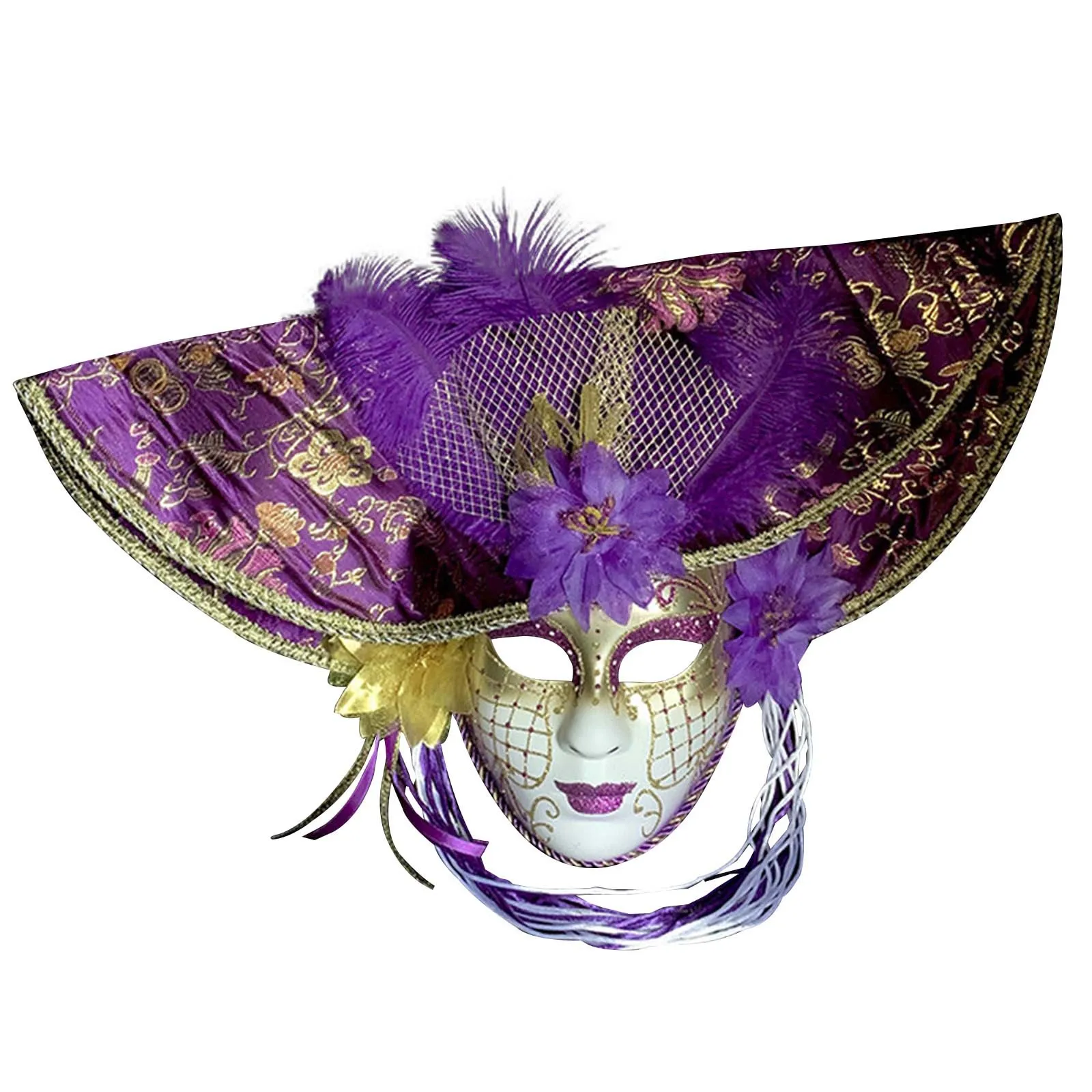 Karneval Maskerade Party Hut Maske venezia nische Maske Cosplay Prop Maskerade für Frauen Karneval wunderschöne Feder Blume Hut Maske