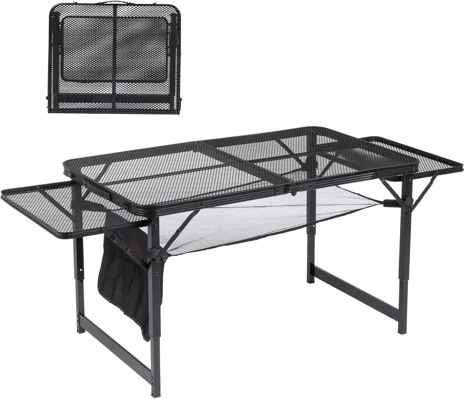 

Outdoor Grill Table Folding Camping Table Card Table Adjustable Height Width Carry Handle for Outdoor Picnic Beach Indoor (4.7 F